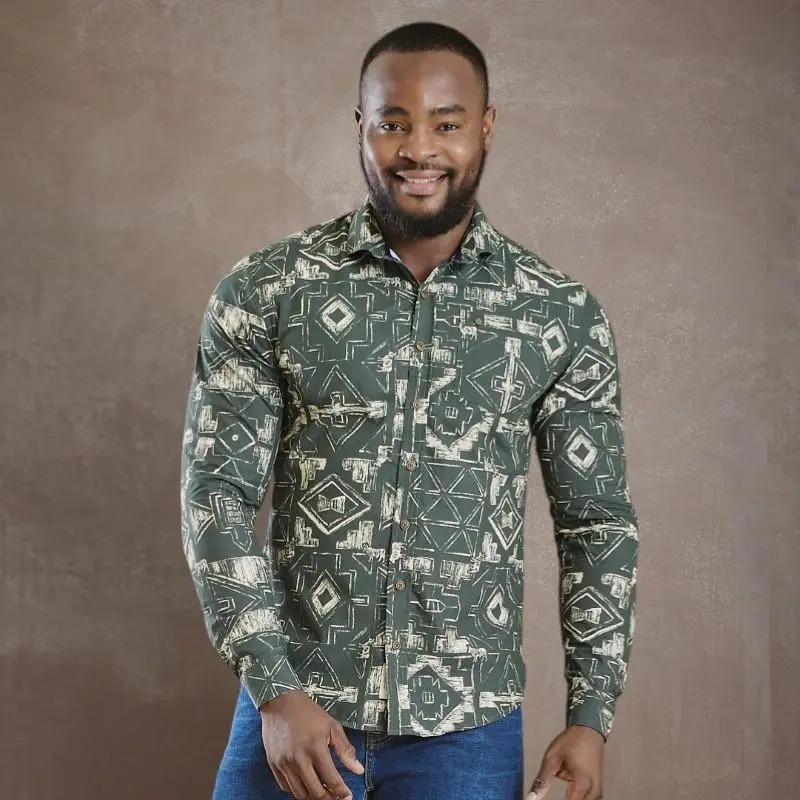 Kingsley Large Ndebele Rf Long Sleeve Shirt – Fatigue 1