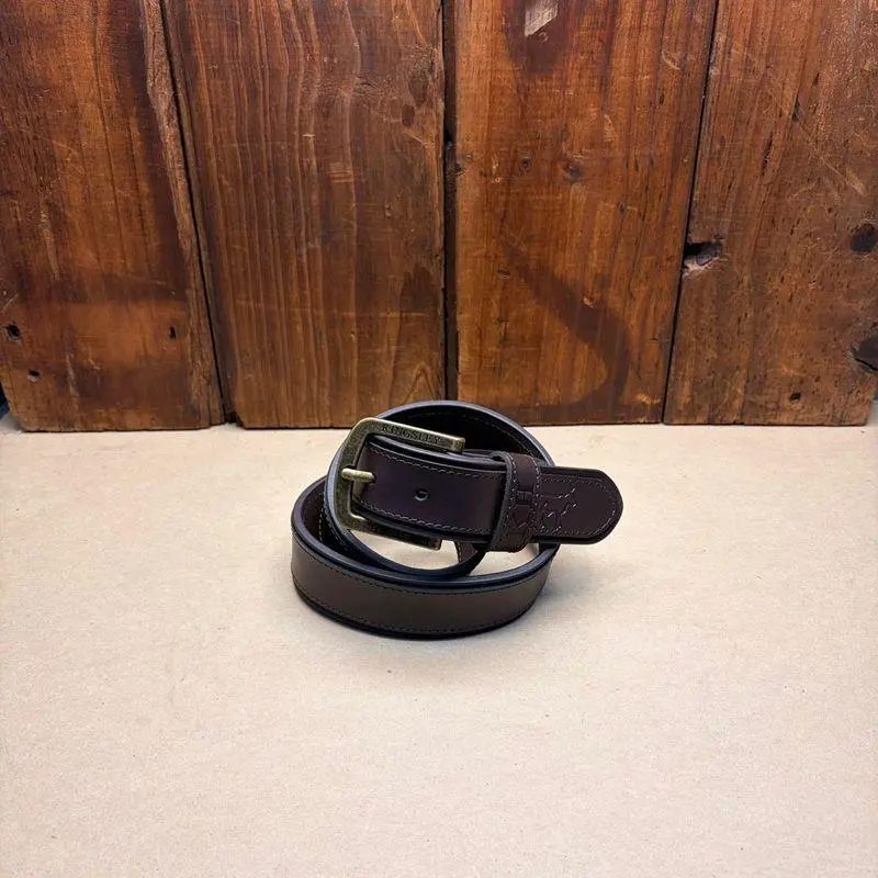 Kingsley Layered Leather Belt In Buffalo Brown 1