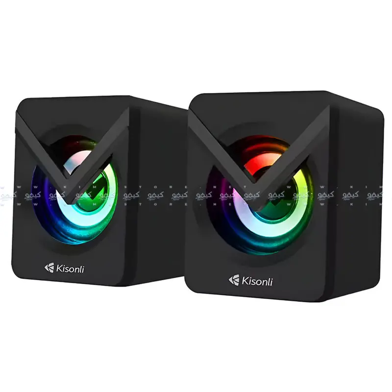 Kisonli L-1040 Rgb Desktop Speakers – 2.0 Channel, Dynamic Sound & Customizable Lighting 1