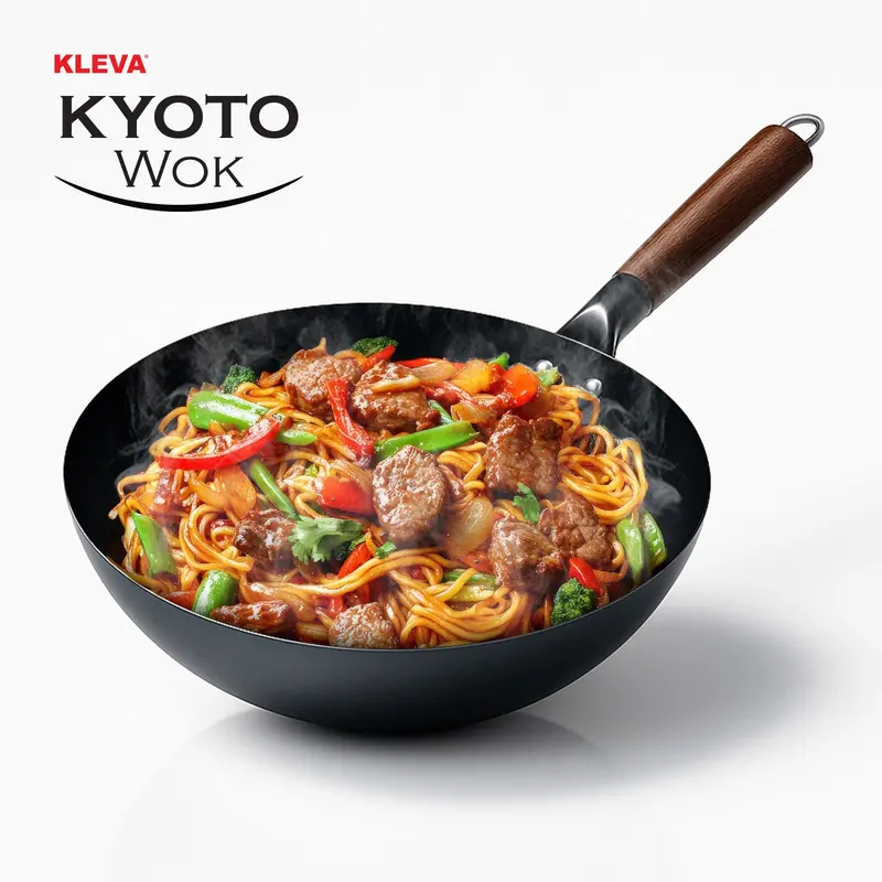 Kleva Kyoto Carbon Steel Wok – 28Cm Authentic Chef-Grade Pan With Natural Non-Stick Surface 1