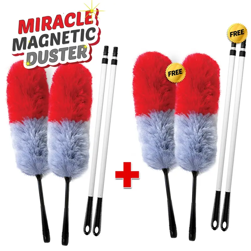 Kleva Miracle Magnetic Duster With 2M Telescopic Pole – Effortless High-Dust Removal 1