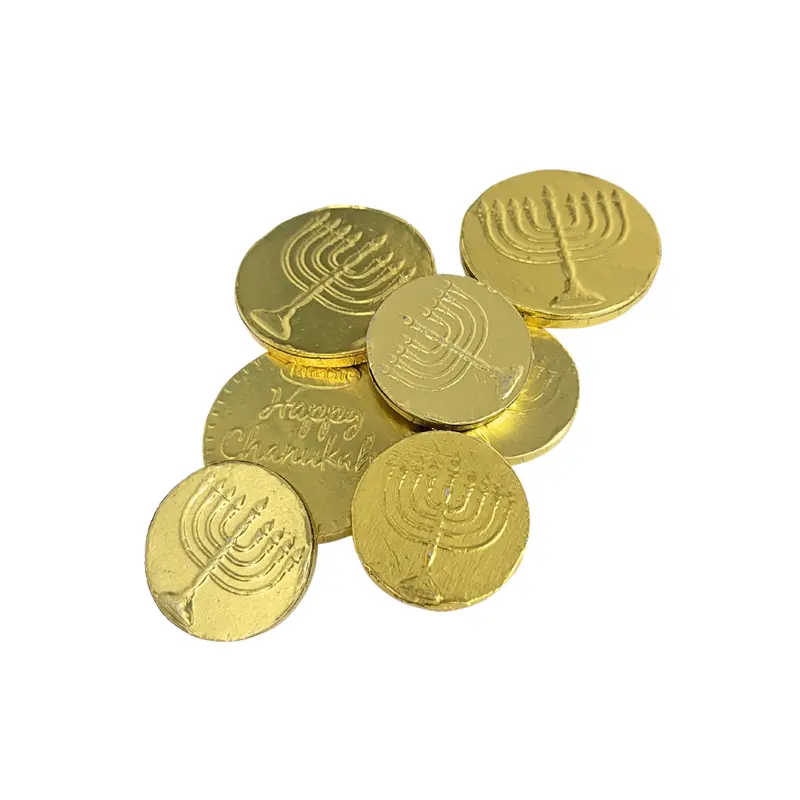 Kosher Milk Chocolate Gelt – Deluxe Bag Of 7 Foil-Wrapped Coins 1