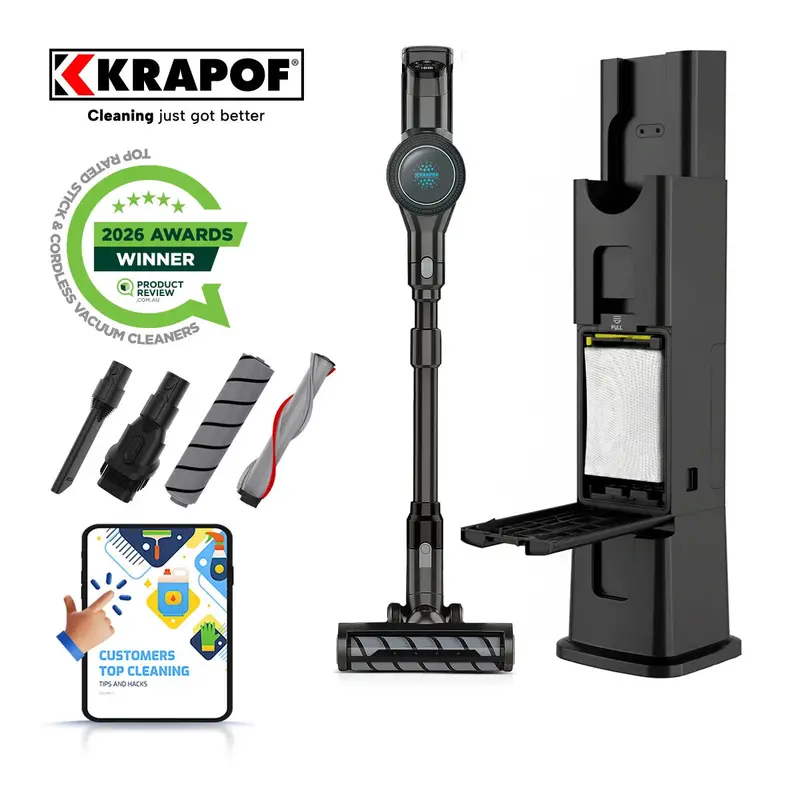 Krapof Auto-Clean Cordless Stick Vacuum With Self-Emptying Slim Design 1