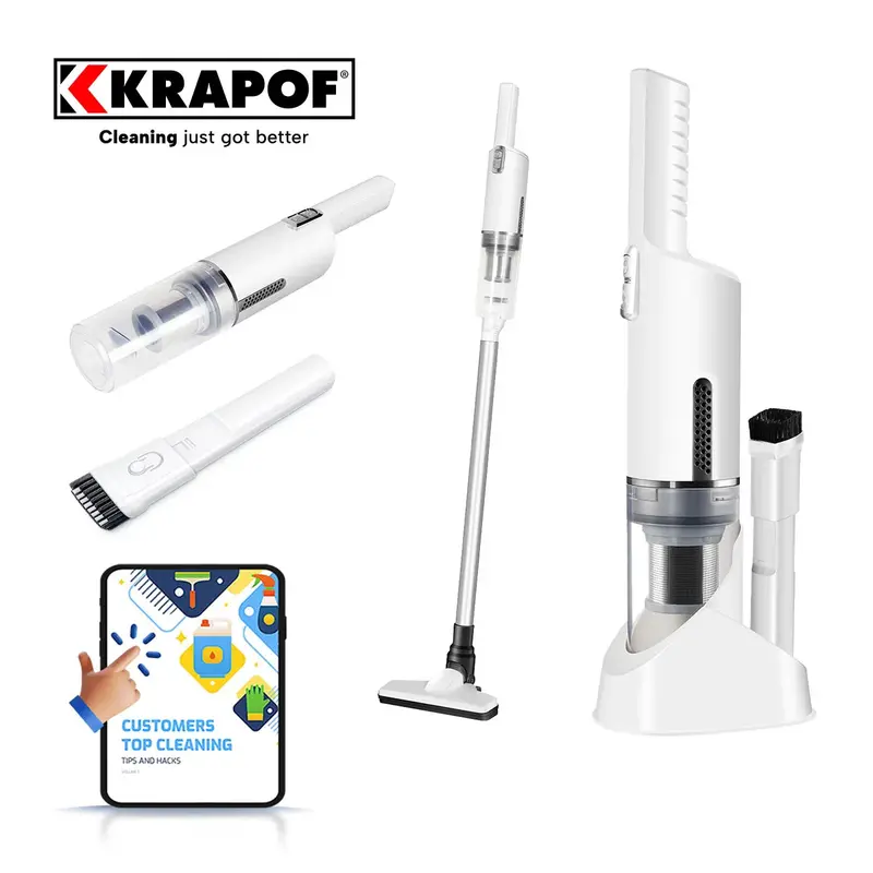 Krapof Flexivac 2-In-1 Cordless Vacuum – Convertible Handheld & Stick Mode With Hepa Filter 1