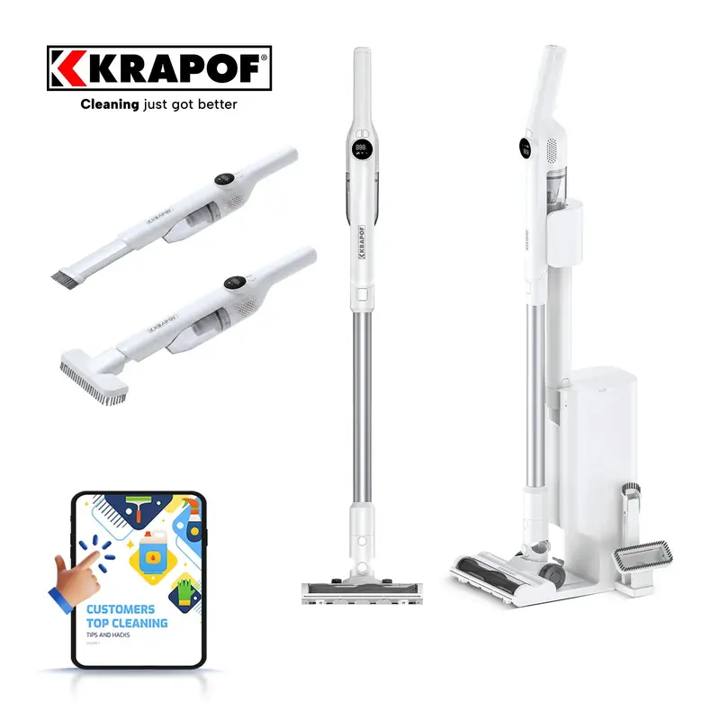 Krapof Quick Clean Self-Empty Cordless Vacuum – Handheld & Stick Hybrid With Hepa Filtration 1