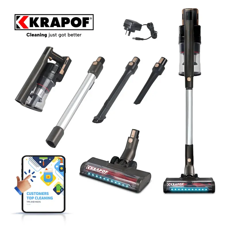 Krapof Super Slim Power Vac – Cordless Stick Vacuum With Bonus Second Battery 1