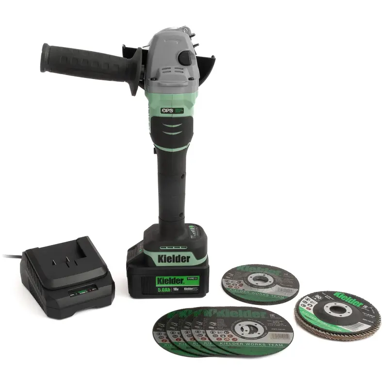Kwt-013-83 Type18 18V 115Mm Angle Grinder Kit – 5.0Ah Battery, Charger & 7 Assorted Grinding Discs 1