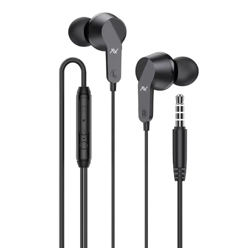 Lavvento Hp667 In-Line Stereo Earphones – Compact Black Design With Tangle-Free Cable 1