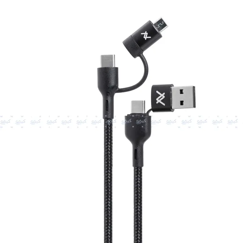 Lavvento Mp299 4-In-1 Fast-Charging Cable – Usb-A + Usb-C To Usb-C + Micro-Usb (22.5W, 1M) 1