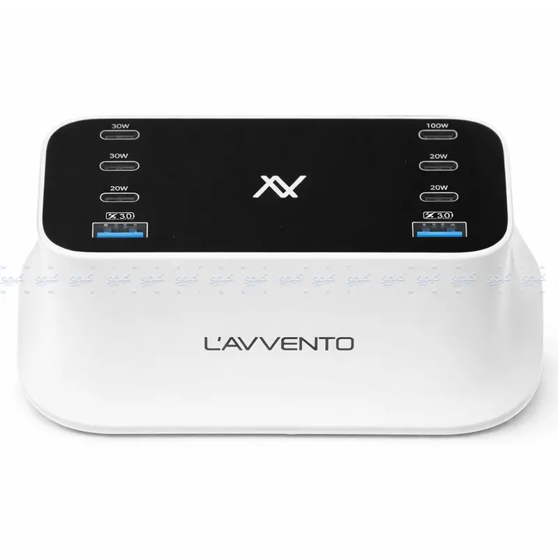 Lavvento Mp686 8-In-1 Charging Station — 140W Multi-Device Dock For Phones, Watches, Earbuds & More, White 1
