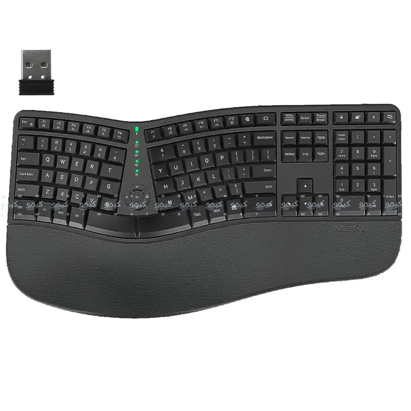 Meetion Directorw Wireless Rechargeable Keyboard – English & Arabic Layout, Black 1