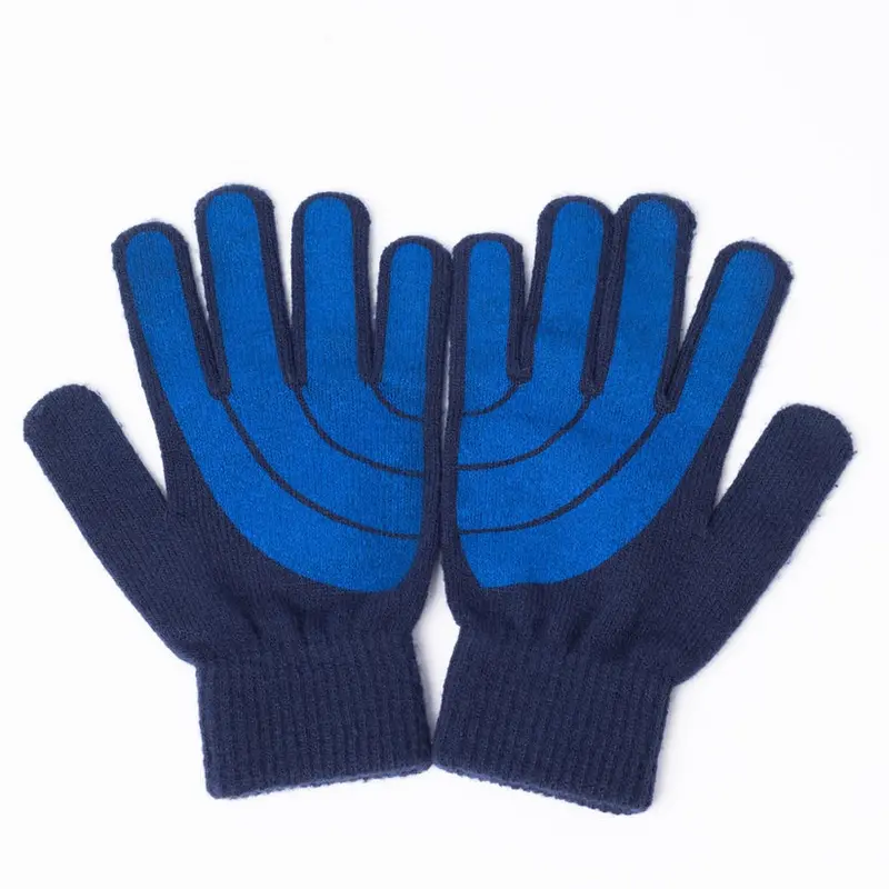Menorah-Print Knit Gloves – One Size Fits Most 1