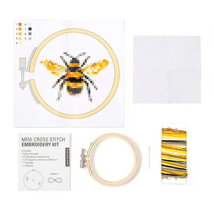 Mini Bee-Themed Cross Stitch Embroidery Kit For Beginners 1