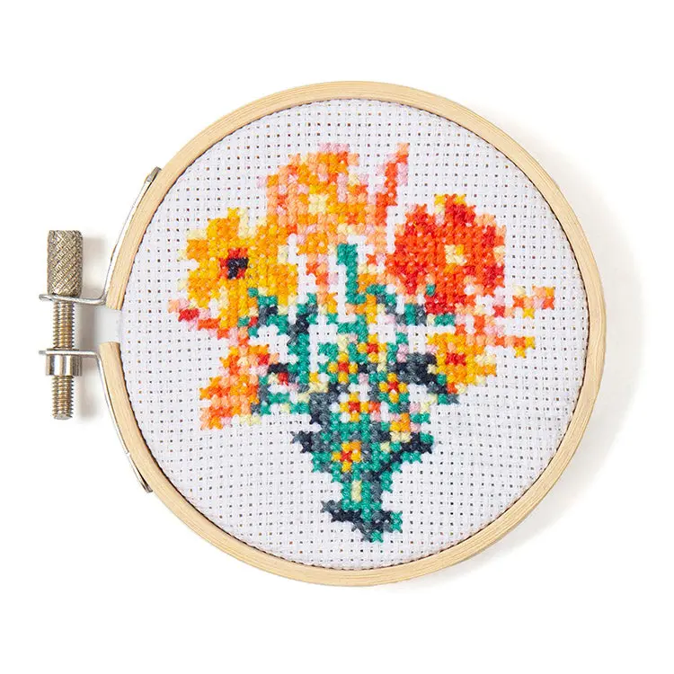 Mini Floral Cross Stitch Embroidery Kit For Beginners 1