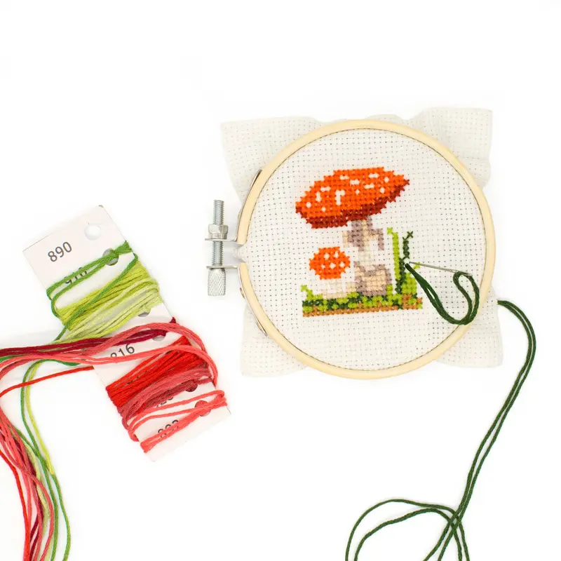 Mini Mushroom Cross-Stitch Embroidery Kit 1