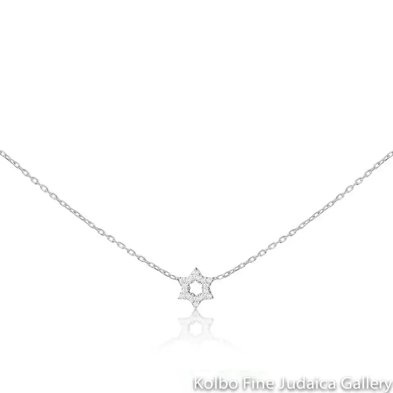 Openwork Star Necklace In White Gold Set With Six Diamonds 1