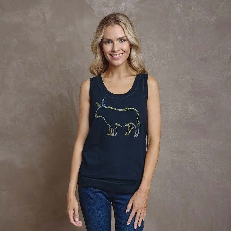 Outline Nguni Duo-Stitch Tank Top In Midnight 1