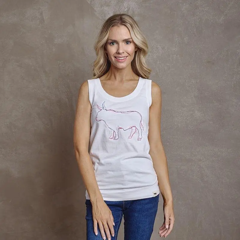 Outline Nguni Duo-Stitch Tank Top In Pelican 1