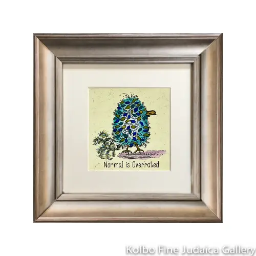 Playful 'Normal Is Overrated' Mini Art Print — Hand-Painted And Framed 1