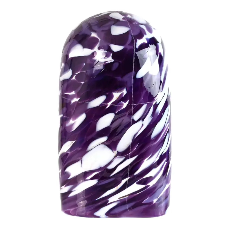 Purple-And-White Hand-Blown Glass Breaking Ceremony Set With Protective Pouch 1