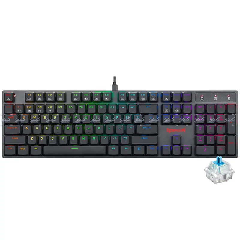 Redragon Apas K535-Kb Mechanical Gaming Keyboard – Blue Switches, Rgb, En/Ar Layout 1
