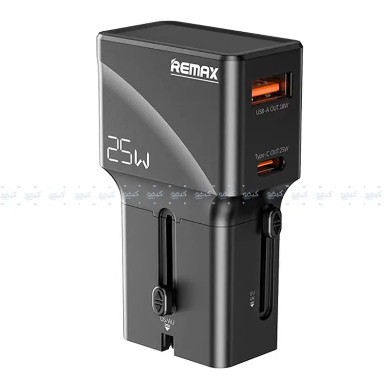 Remax Cm03 Gan Wall Charger – 25W Usb-C + Usb-A Travel Adapter With Multi-Region Plugs 1