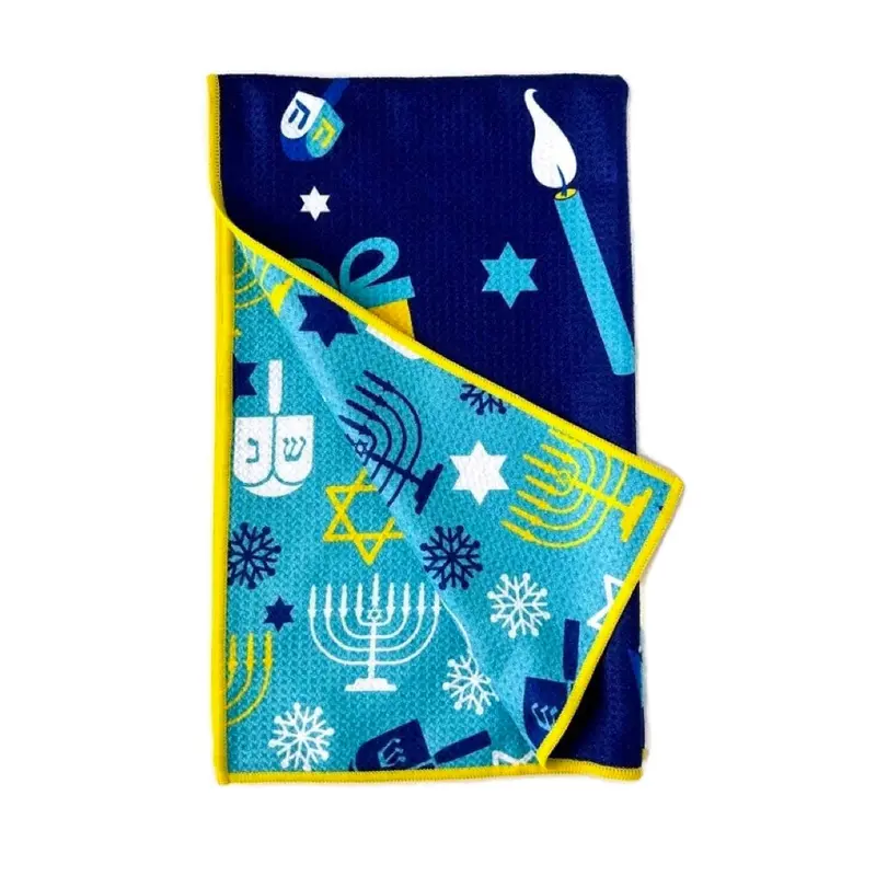 Reversible Chanukah Dish Towel – Dual-Sided Graphic, 18X30 Inches 1