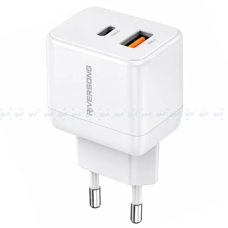 Riversong Powerkub G30 Pro Ad118 30W Gan Wall Charger — Usb-C Pd + Usb-A Compact Fast Charger, White 1