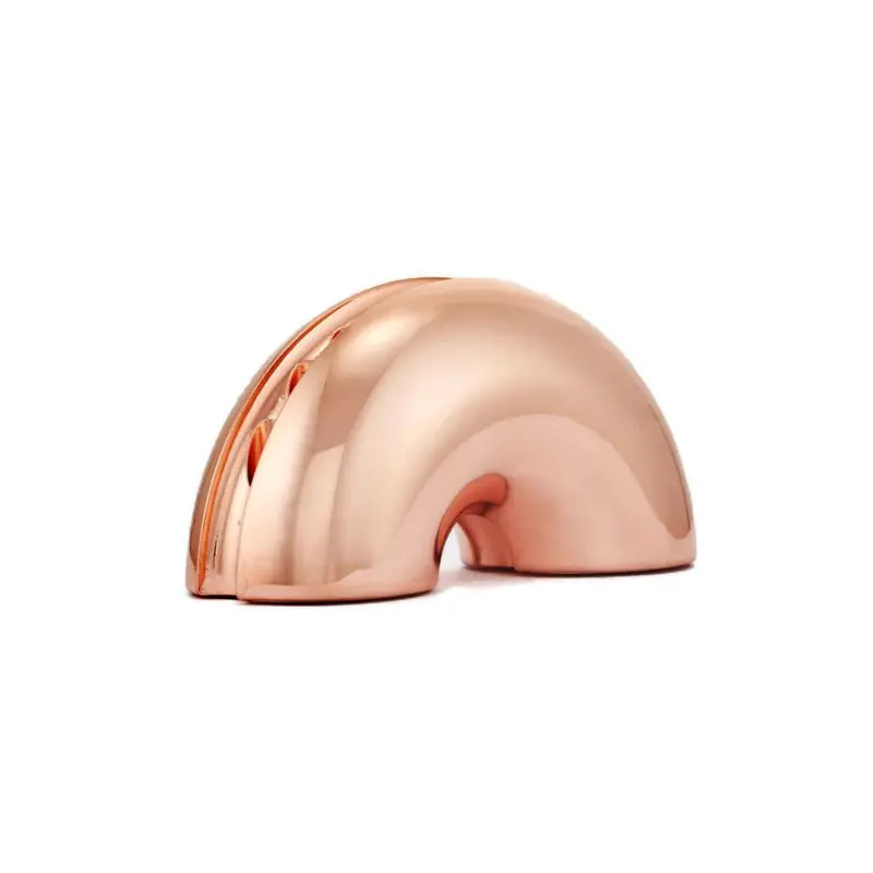 Rose Gold Curved Menorah – Sleek Polished Metal Alloy Chanukah Lamp 1