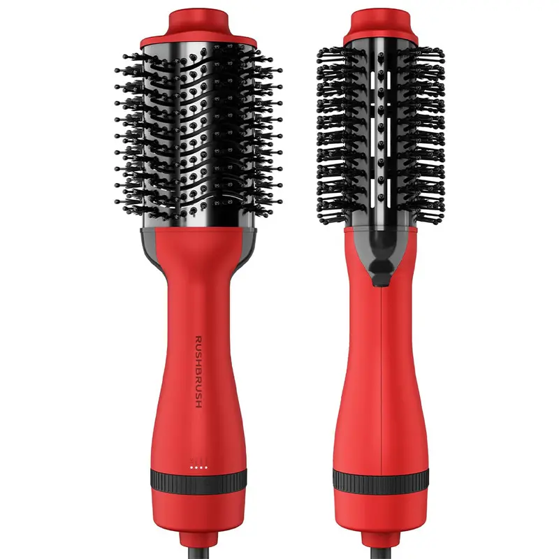 Rush Brush Air Styler V2 Plus – 1200W Cordless Hair Dryer & Styler With Ionic Technology (Crimson Red) 1