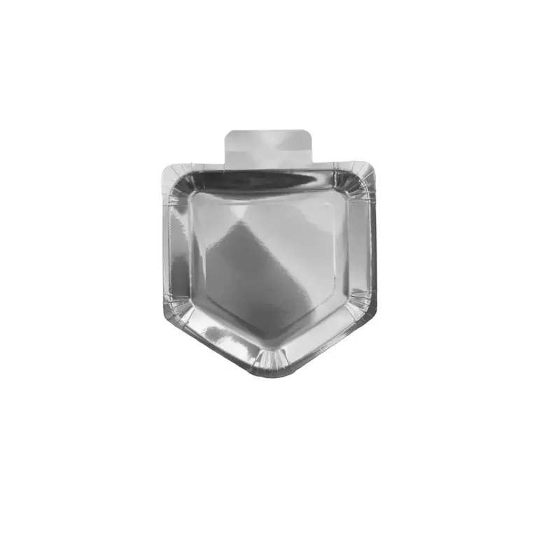 Silver Foil Dreidel Paper Plates – Festive Chanukah Disposable Tableware (10 Count) 1