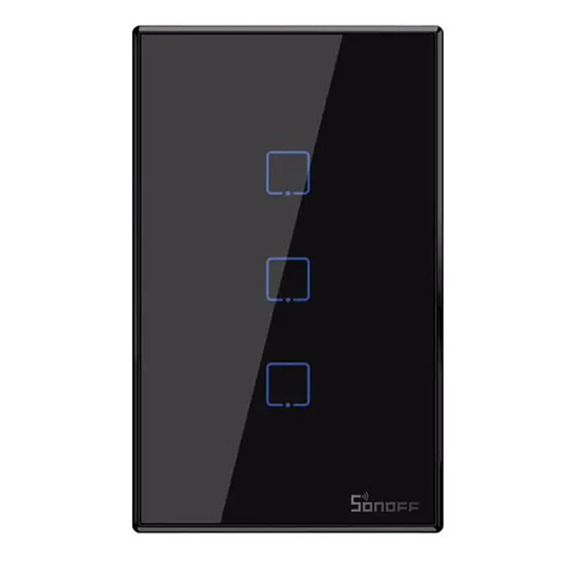 Sonoff Tx T3-Us-3C Triple-Gang Wi-Fi Wall Light Switch — Black 1