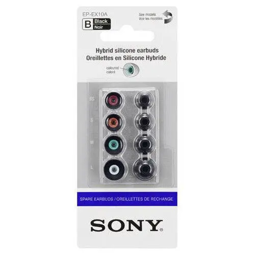 Sony Ep-Ex10A Hybrid Earbud Replacement Tips – Silicone Eartips In Small, Medium, And Large (Black, Pack Of 2) 1