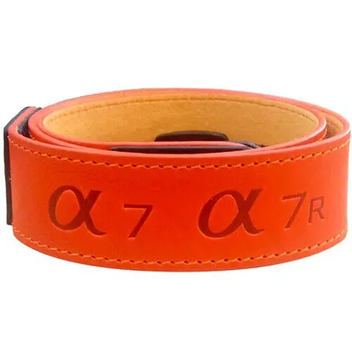 Sony Genuine Leather Neck And Shoulder Strap For Alpha A7 / A7R Cameras – Orange/Yellow 1