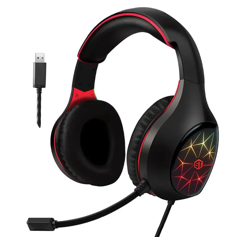 St-Standard Gm-2100Lr Rainbow Gaming Headset – Stereo Audio, Led Light Ring, Comfort-Fit Ear Cushions 1