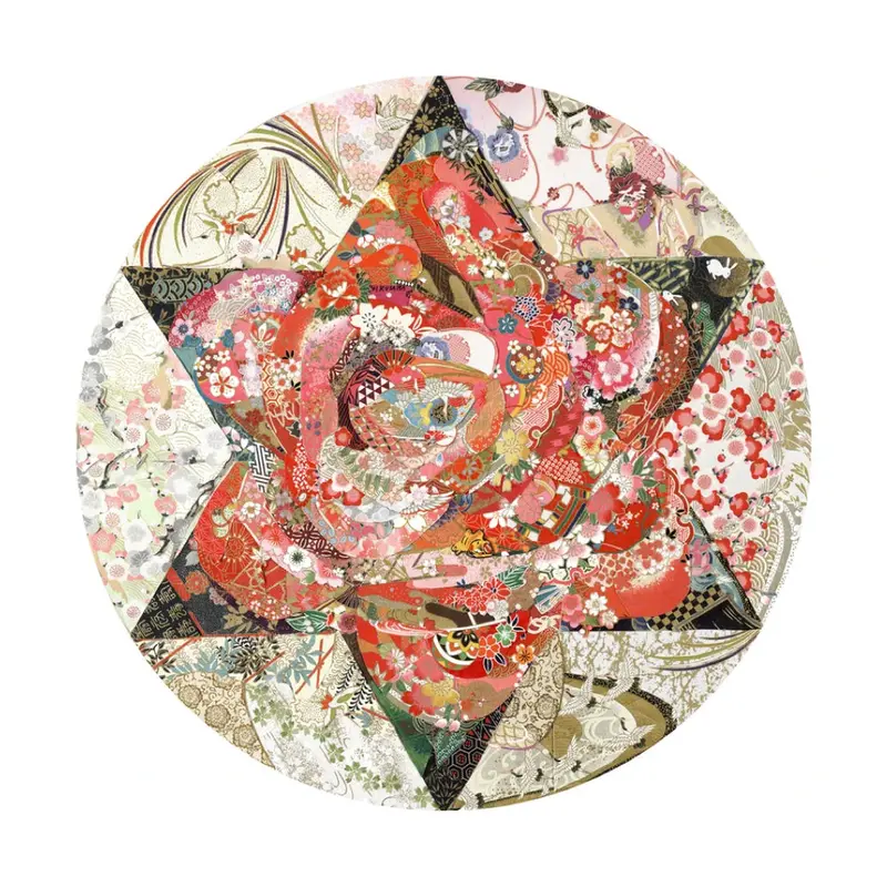 Star Of David Wall Art – Medium-Sized Japanese Paper Collage With Peel-And-Stick Backing 1