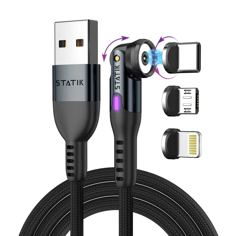 Statik 360 Magnetic Charging Cable – Universal Snap-On Design For Quick Connection 1