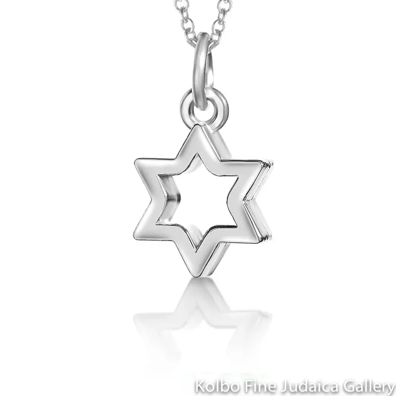 Sterling Silver Star Outline Necklace With 16-Inch Chain 1