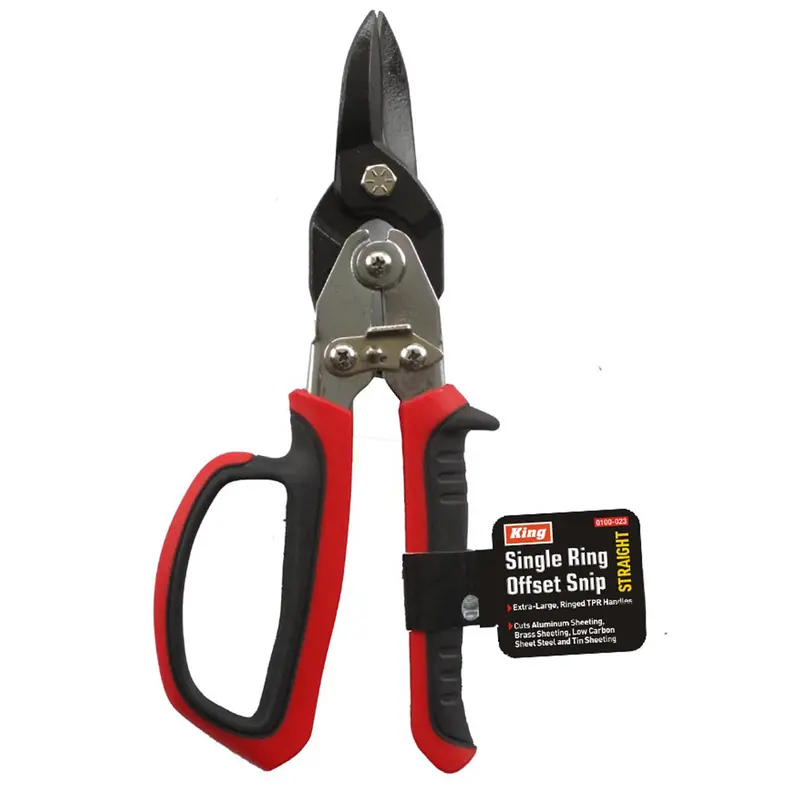 Straight-Cut Single-Ring Offset Snips For Clean Linear Edges - Model 0100-0 1