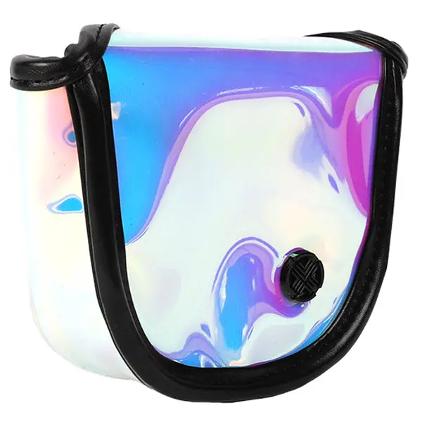 Techskin Holographic Mallet Putter Head Cover – Black Golf Club Protector 1