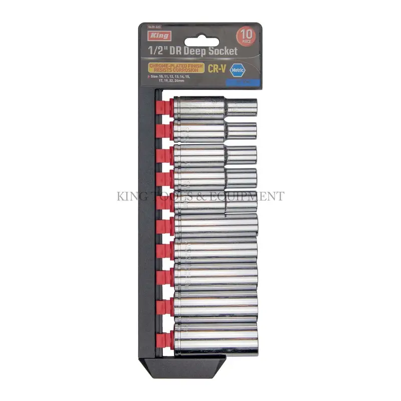 Ten-Piece Metric Deep Socket Set (10–24Mm) For 1/2" Drive - Model 0630-0 1