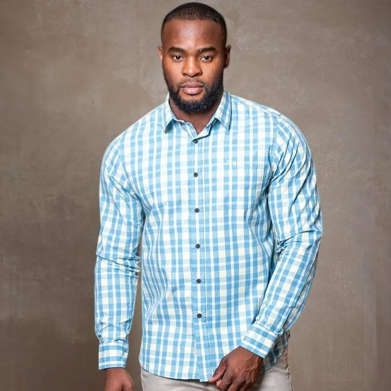 Tulbagh Muscle-Fit Lunch Shirt In Kingfisher Blue 1
