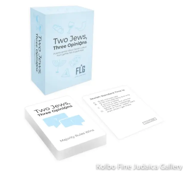 Two Jews, Three Opinions Humor Card – Playful Take On Jewish Discourse 1