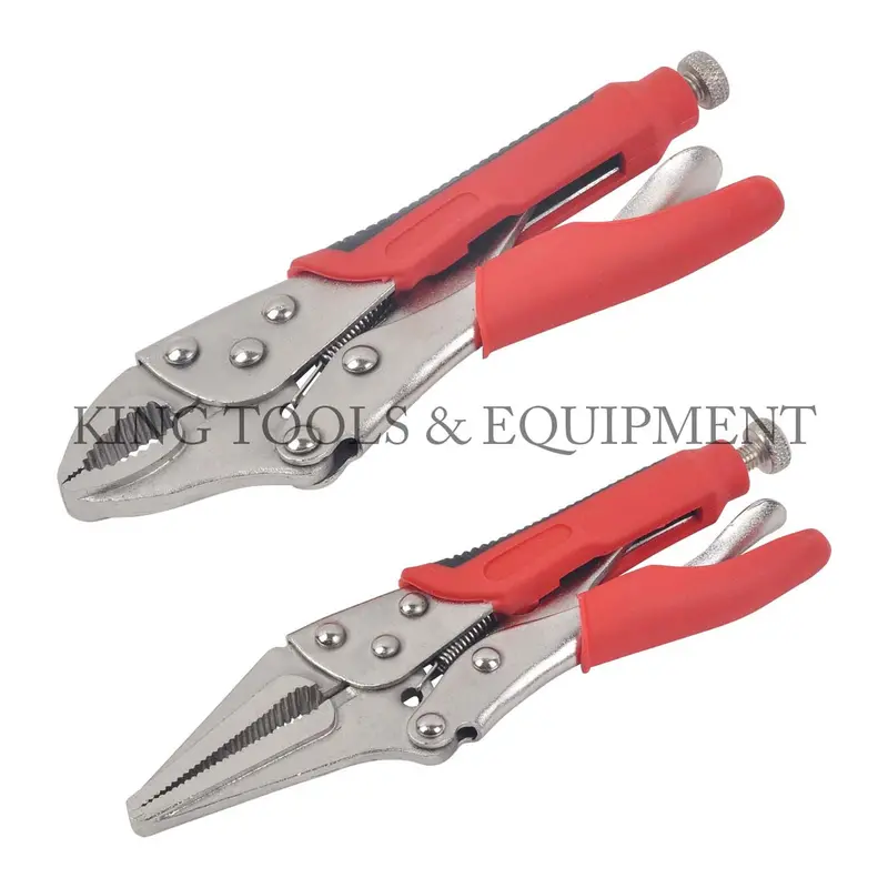 Two-Piece Locking Pliers Set: Long-Nose And Curved-Jaw – Model 1078-0 1