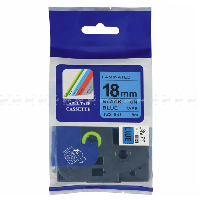 Tz2-541 Blue Label Tape – 18Mm × 8M, Bold Black-On-Blue Identification Tape 1