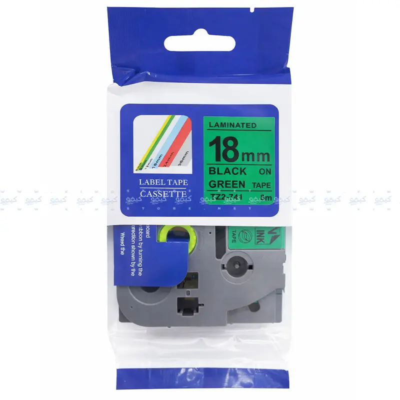 Tz2-741 Label Tape Refill – 18Mm Wide, 8-Meter Black-On-Green Thermal Transfer Tape (Compatible With Brother Pt Series) 1
