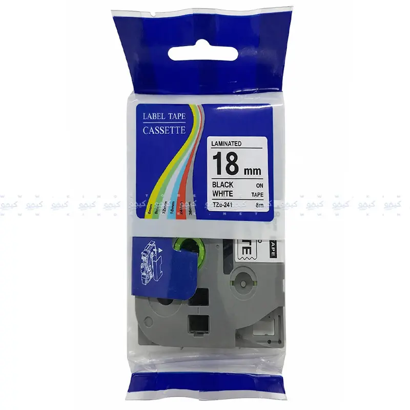 Tzc-241 White Label Tape – 18Mm × 8M, Matte Finish Black-On-White Print Surface 1