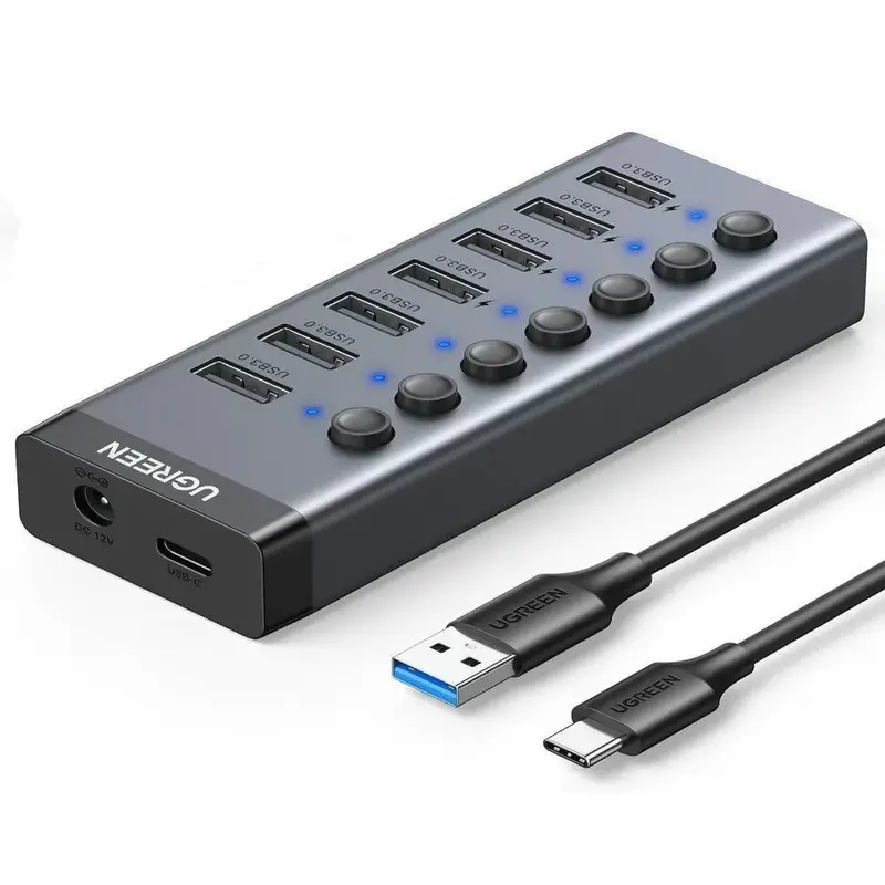 Ugreen 90307 7-Port Usb Hub Power Strip – 7-In-1 Desktop Charging Station With Surge Protection 1