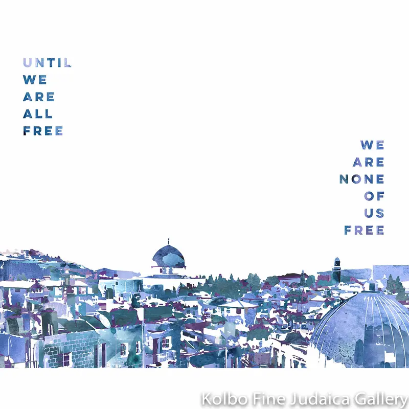 'Until We Are All Free' Jerusalem-Themed Wall Art, Framed 1