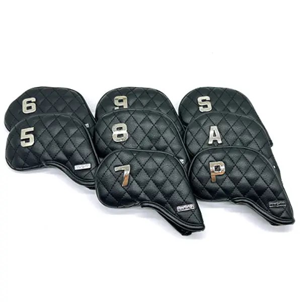 Venus Quilted Magnetic Iron Head Covers – 8-Piece Set (5–9, S, A, P) In Black 1